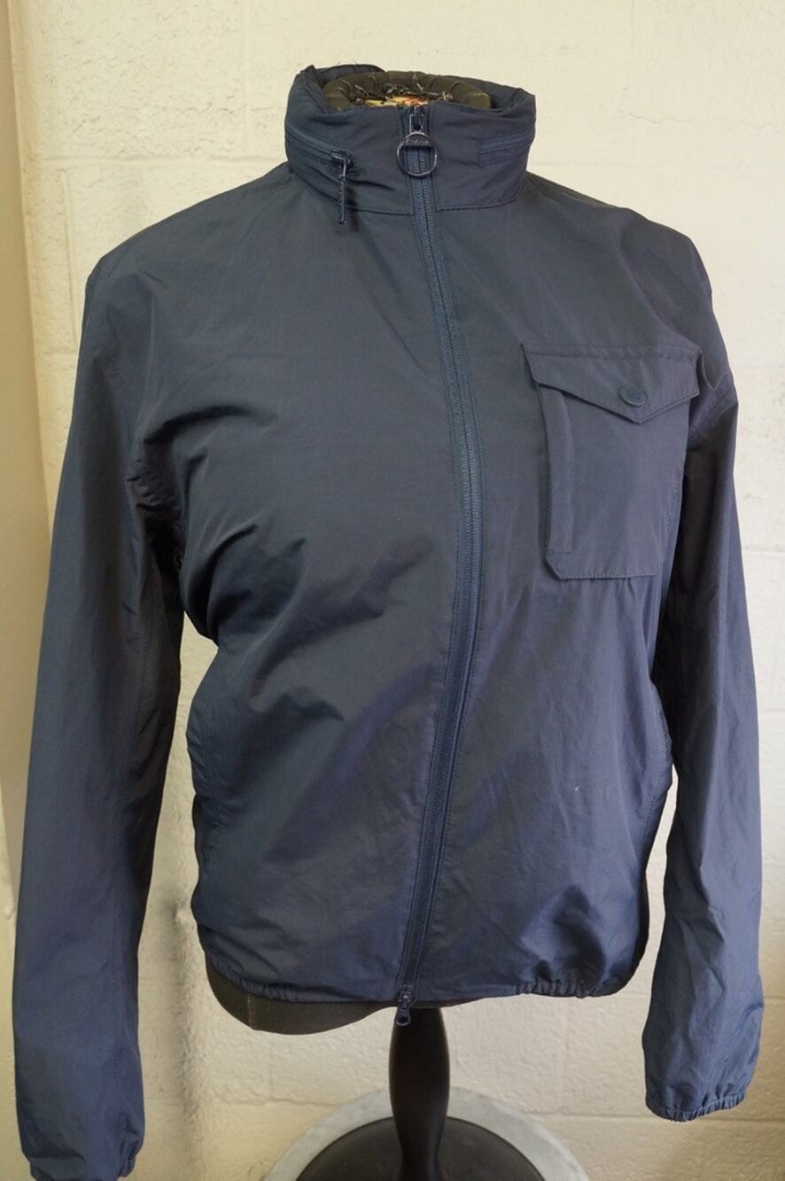 Barbour Emble Men’s Waterproof Hooded Jacket Navy Blue Rain Windbreaker Size M